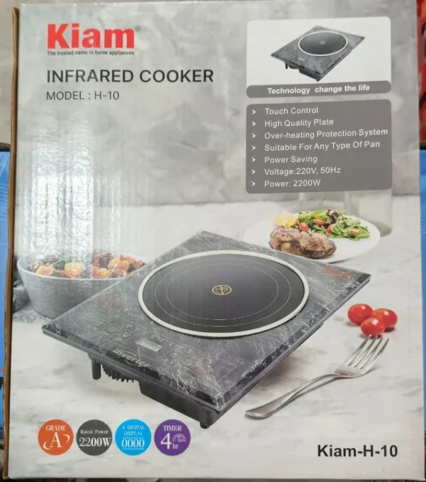 KIAM H-10 Infrared Electric Stove | 2200W Touch Control Cooker with Overheating Protection